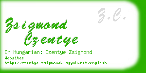 zsigmond czentye business card